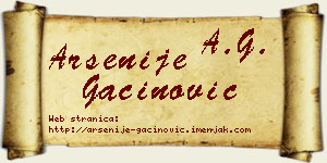 Arsenije Gaćinović vizit kartica